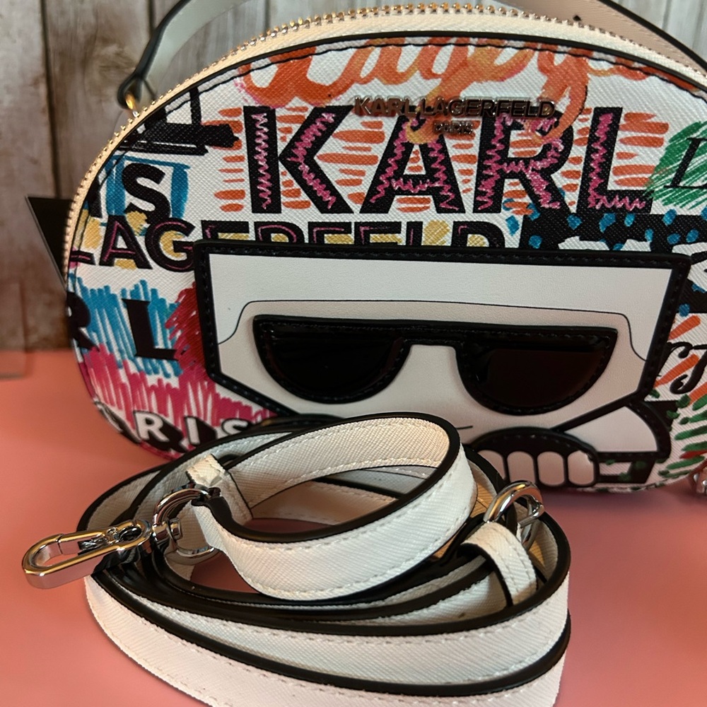 🎁 NWT Karl Lagerfeld Crossbody Graffiti Bag - Picture 9 of 9